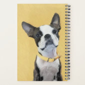 Boston Terrier Painting - Niedliche Original Dog A Planer (Rückseite)