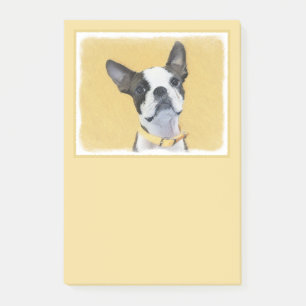 Boston Terrier Painting - Niedliche Original Dog A Post-it Klebezettel