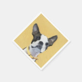 Boston Terrier Painting - Niedliche Original Dog A Serviette (Ecke)