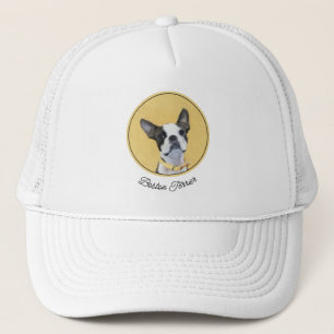Boston Terrier Painting - Niedliche Original Dog A Truckerkappe