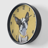 Boston Terrier Painting - Niedliche Original Dog A Uhr (Winkel)
