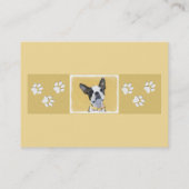 Boston Terrier Painting - Niedliche Original Dog A Visitenkarte (Rückseite)