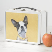 Boston Terrier Painting - Niedliche Original Hund Metall Brotdose (Beispiel)