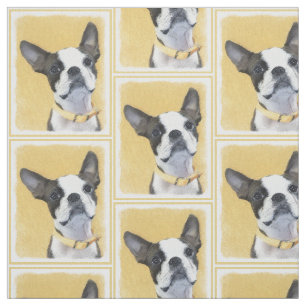 Boston Terrier Painting - Niedliche Original Hund Stoff