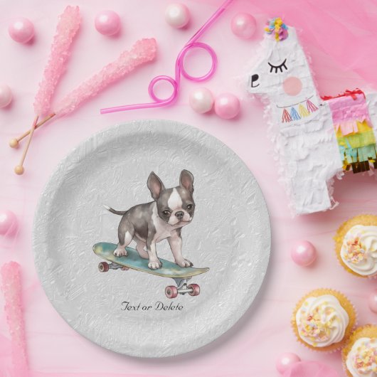 Boston Terrier Paper Plate Pappteller