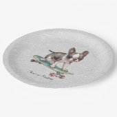 Boston Terrier Paper Plate Pappteller (Schrägansicht)