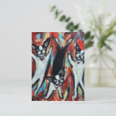 Boston Terrier Party Liebe Postkarte (Stehend Vorderseite)