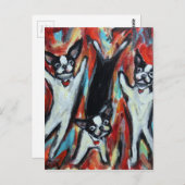Boston Terrier Party Liebe Postkarte (Vorne/Hinten)
