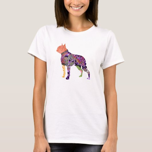 Boston-Terrier-Patchwork-Haustier-T - Shirt (Vorderseite)