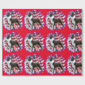 Boston Terrier Patriot Geschenkpapier (Flach)