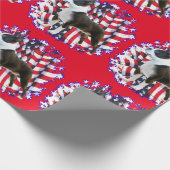 Boston Terrier Patriot Geschenkpapier (Ecke)