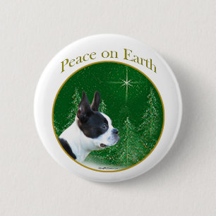 Boston Terrier Peace Button