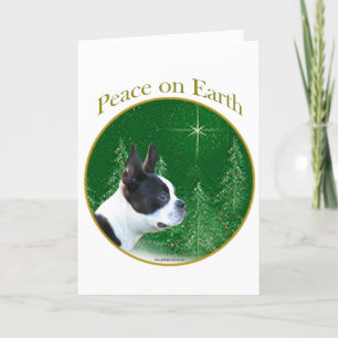 Boston Terrier Peace Feiertagskarte