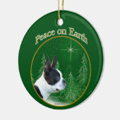 Boston Terrier Peace Keramik Ornament (Links)