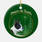 Boston Terrier Peace Keramik Ornament (Hinten)