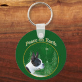 Boston Terrier Peace Schlüsselanhänger (Rückseite)