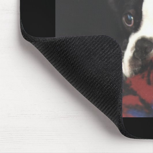 Boston Terrier:  Peekaboo Mousepad (Ecke)