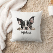 Boston Terrier Peeking Dogs Sublimation Bundle Kissen (Decke)