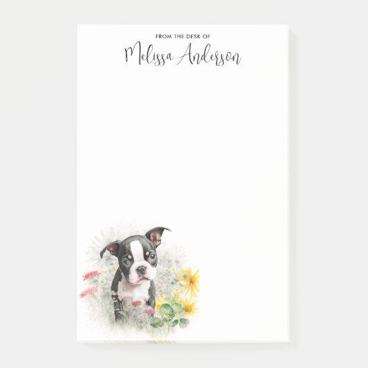 Boston Terrier Personalisiert Dog Lover Niedlich P Post-it Klebezettel (Vorderseite)