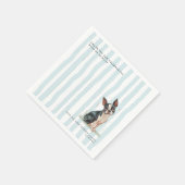 Boston Terrier | Personalisierte Illustrations-Hoc Serviette (Ecke)