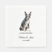 Boston Terrier Pet Cocktail Wedding Serviette (Vorderseite)