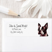 Boston Terrier Pet Dog Address Label (Insitu)