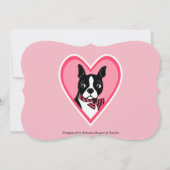 Boston Terrier Pink Geburtstagsfeier Einladung (Rückseite)