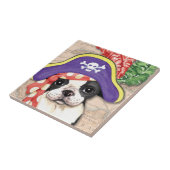 Boston Terrier Pirate Fliese (Seite)