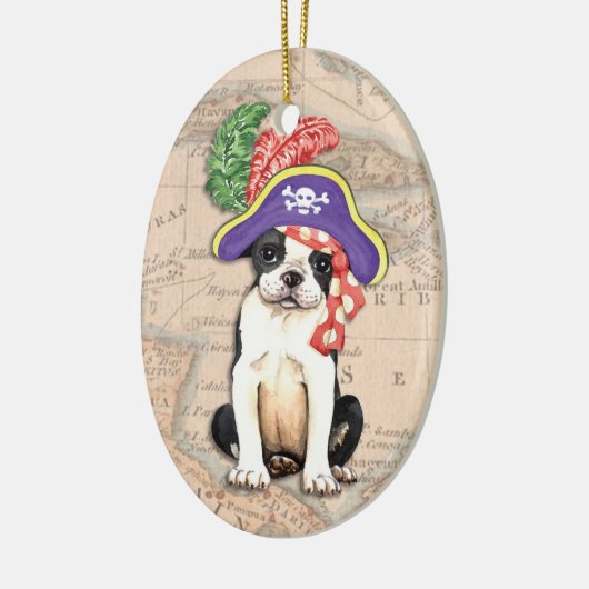Boston Terrier Pirate Keramik Ornament (Links)