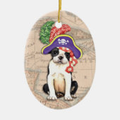 Boston Terrier Pirate Keramik Ornament (Vorne)