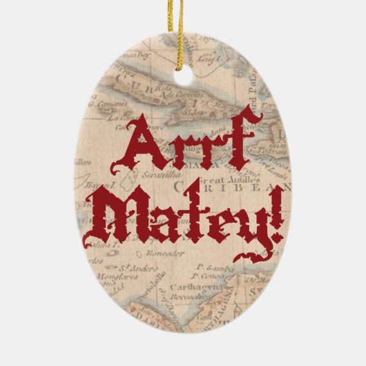 Boston Terrier Pirate Keramik Ornament (Hinten)