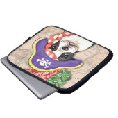 Boston Terrier Pirate Laptopschutzhülle (Vorne Knopf)