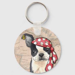 Boston Terrier Pirate Schlüsselanhänger