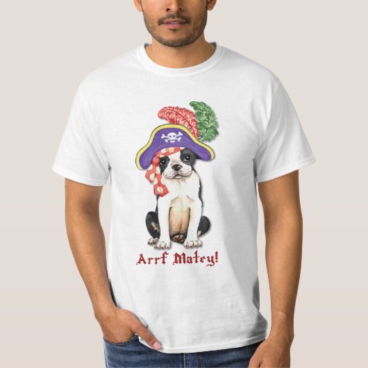 Boston Terrier Pirate T - Shirt (Vorderseite)