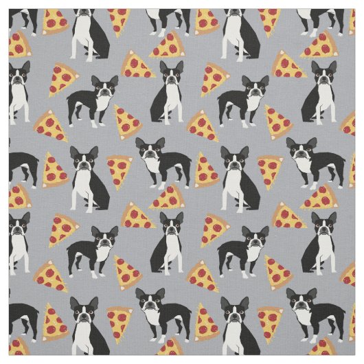 Boston Terrier Pizzeria Stoff (Muster)