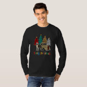 Boston Terrier plaid leopard xmas tree holiday   T-Shirt (Vorne ganz)