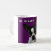 Boston Terrier:  Plätzchen bitte? Kaffeetasse (Vorderseite Links)