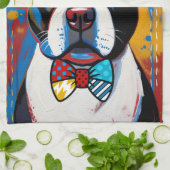 Boston Terrier Pop Art Kitchen Towel Geschirrtuch (Gefaltet)