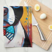 Boston Terrier Pop Art Kitchen Towel Geschirrtuch (Viertel Falte)