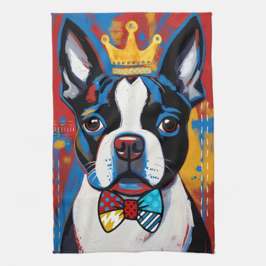 Boston Terrier Pop Art Küchentuch (Vertikal)