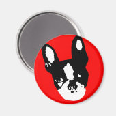 Boston Terrier Pop Art Magnet (Vorderseite/Rückseite)