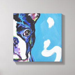 Boston Terrier Pop Dog Art on Wrapped Canvas Leinwanddruck