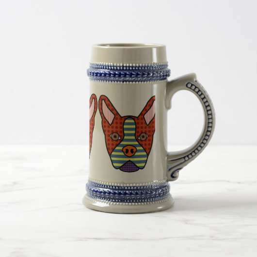 Boston-Terrier-Pop-Kunst Bierglas (Rechts)