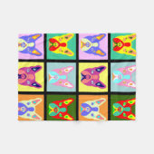 Boston-Terrier-Pop-Kunst Fleecedecke (Vorderseite (Horizontal))