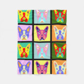 Boston-Terrier-Pop-Kunst Fleecedecke (Vorderseite)