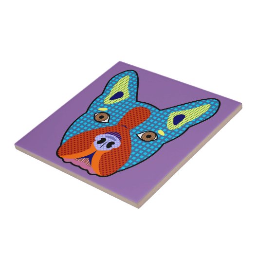 Boston-Terrier-Pop-Kunst Fliese (Seite)
