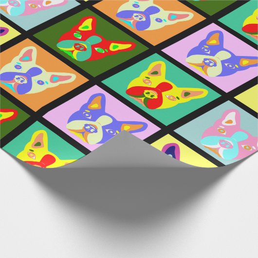 Boston-Terrier-Pop-Kunst Geschenkpapier (Ecke)