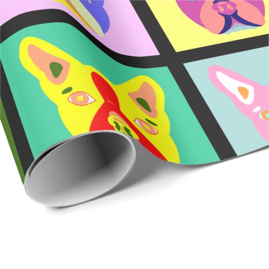 Boston-Terrier-Pop-Kunst Geschenkpapier (Rolleneckpunkt)