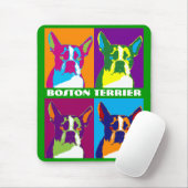 Boston-Terrier-Pop-Kunst-Mausunterlage Mousepad (Mit Mouse)