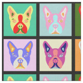 Boston-Terrier-Pop-Kunst Stoff (Nahaufnahme)